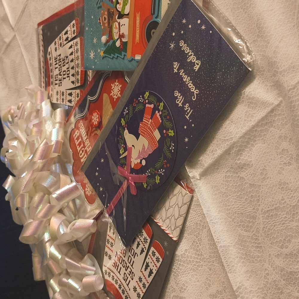 Festive Holiday Card Set with Ribbon - Picture 2 of 3